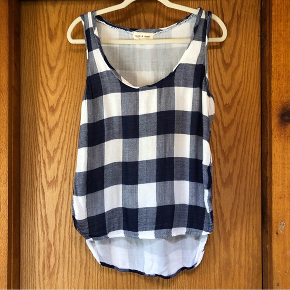 Anthropologie Cloth & Stone Buffalo Plaid Tank Top S - Picture 3 of 11
